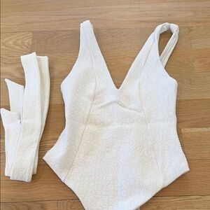 Ivory Textured One-Piece Swimsuit